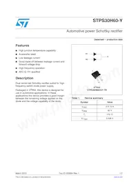 STPS30H60CGY-TR Datasheet Cover
