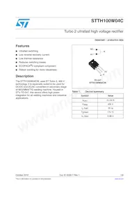 STTH100W04CW Datasheet Cover