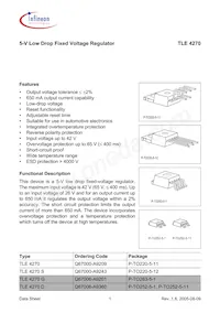 TLE4270SNKSA1 Datasheet Cover