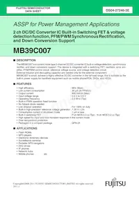MB39C007WQN-G-JN-ERE1 Datasheet Copertura