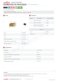 GCM0335C1E1R4CD03D Datasheet Cover