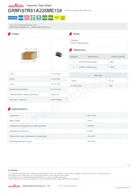 GRM187R61A226ME15D Datasheet Cover