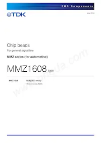 MMZ1608D800CTDH5 Datasheet Cover