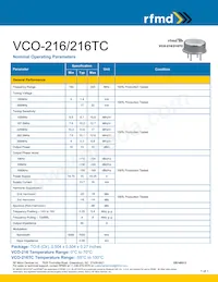 VCO-216 Datasheet Cover