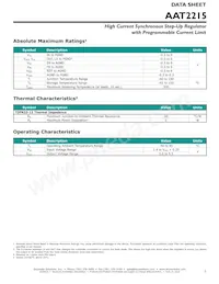AAT2215IWP-T1 Datasheet Pagina 3