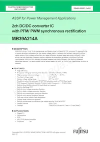 MB39A214APFT-G-JNERE1 Datasheet Cover