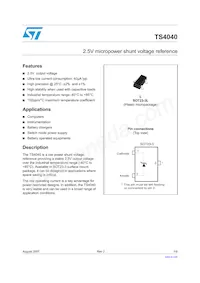 TS4040EILT-2.5 Datasheet Cover
