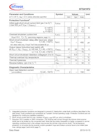 BTS410F2 E3062A Datasheet Page 4