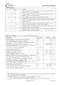 BTS6510B Datasheet Page 2
