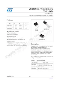 VNV14N04-E Datasheet Cover