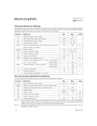 IR2161SPBF數據表 頁面 2