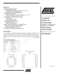 AT27BV020-90VI Datasheet Cover