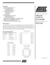 AT27C040-70TU Datasheet Cover