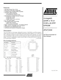AT27C400-90PC Datenblatt Cover