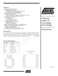 AT27LV010A-90VI Datenblatt Cover