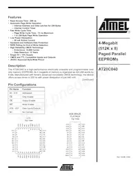 AT28C040-25LI Datenblatt Cover