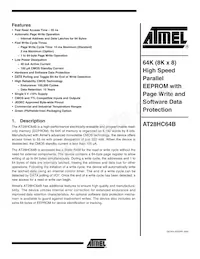 AT28HC64B-70PC Datenblatt Cover