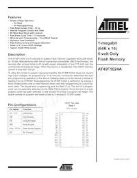 AT49F1024A-45VL Datenblatt Cover
