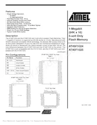 AT49F1025-70VI Datasheet Cover