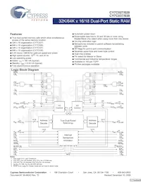 CY7C038V-20AI Datasheet Cover