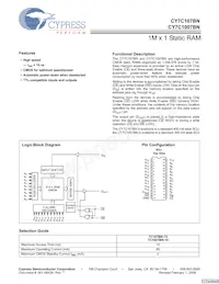 CY7C1007BN-15VXCT數據表 封面
