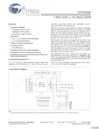 CY7C1021BL-15ZXIT Datasheet Cover