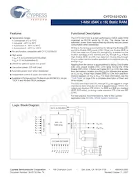 CY7C1021CV33-12BAXIT Datasheet Cover