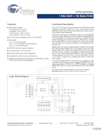 CY7C1021CV33-15ZSXAT Datasheet Cover