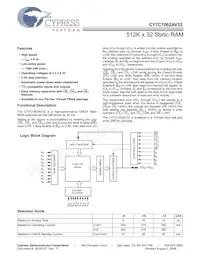 CY7C1062AV33-10BGIT Datasheet Copertura