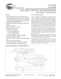 CY7C1354B-166BGC Datenblatt Cover