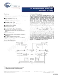 CY7C138-25JXI Datasheet Cover