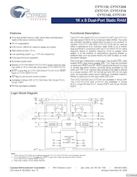 CY7C141-25JXCT Datasheet Cover