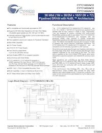 CY7C1464AV33-167BGI Datasheet Cover