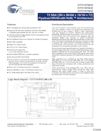 CY7C1470V33-167BZXI Datenblatt Cover