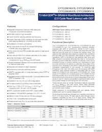 CY7C2565KV18-500BZXC Datenblatt Cover