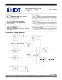 IDT71T016SA12PHG Datenblatt Cover