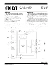 IDT71V416S20PHG8 Datenblatt Cover