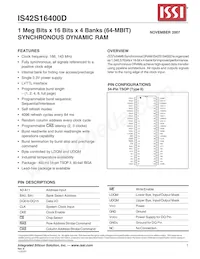 IS42S16400D-6BLI-TR Datasheet Cover