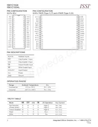 IS61C1024-15JI Datasheet Pagina 2