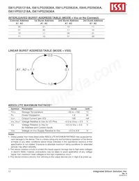 IS61LPS25636A-200B2I-TR Datasheet Page 12