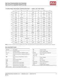 IS61NLF25636A-7.5B2I-TR Datasheet Page 5