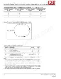 IS61VPS102436A-166TQL-TR Datasheet Page 10