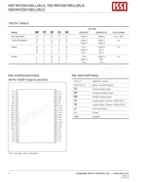 IS61WV25616BLL-10BI Datasheet Page 2
