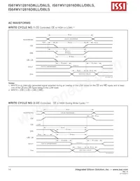 IS64WV12816DBLL-12BLA3數據表 頁面 14