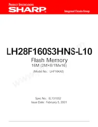 LH28F160S3HNS-L10 Datasheet Cover