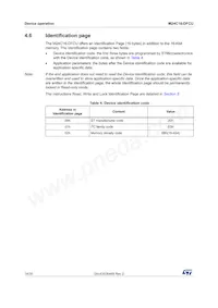 M24C16-DFCU6TP/K Datasheet Page 14