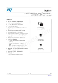 M25P80-VMW6 Datasheet Cover