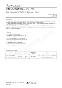 R1LV0816ASB-7SI#S0 Datasheet Cover