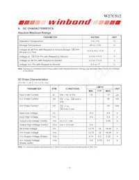W27C512-45Z數據表 頁面 8