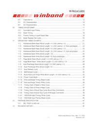 W9816G6IH-6I Datasheet Page 2